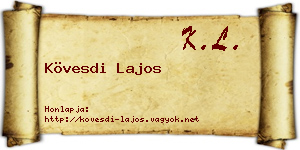 Kövesdi Lajos névjegykártya